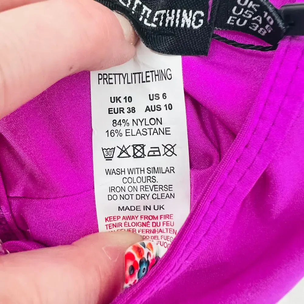 PRETTY LITTLE THING NWT Orchid Color Bikini Swim Top 6 Beach Pool Cruise